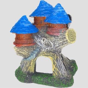 Tree House Castle Aquarium Fish Tank Decoration Ornament Colorful Fairy Garden